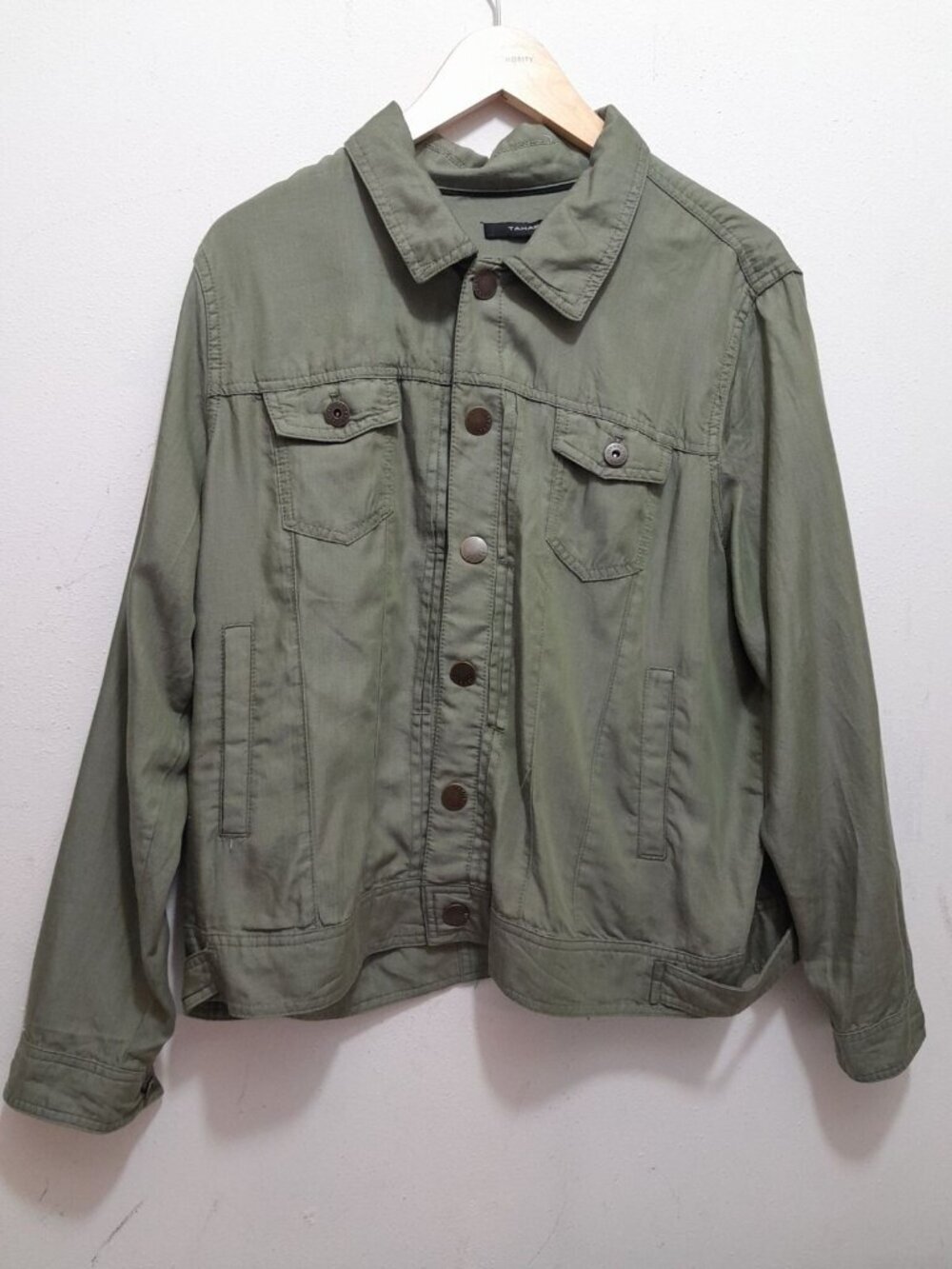 Tahari Womens Jacket Utility Bomber Gorpcore Outdoor Lyocell  XL Khaki Green